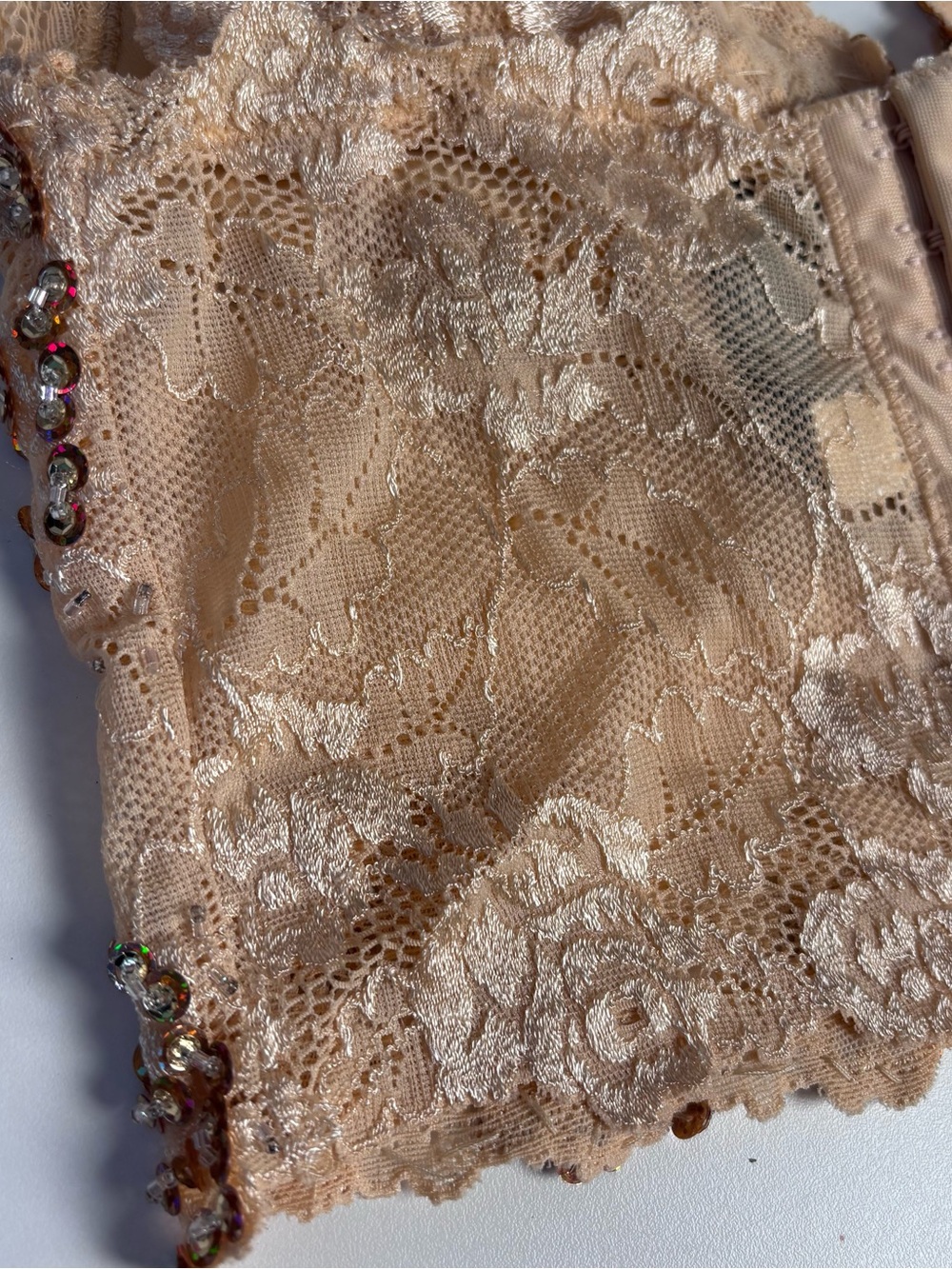 Y2K bebe Blush Lace Bralette with Sequin Detail - Picture 8 of 12